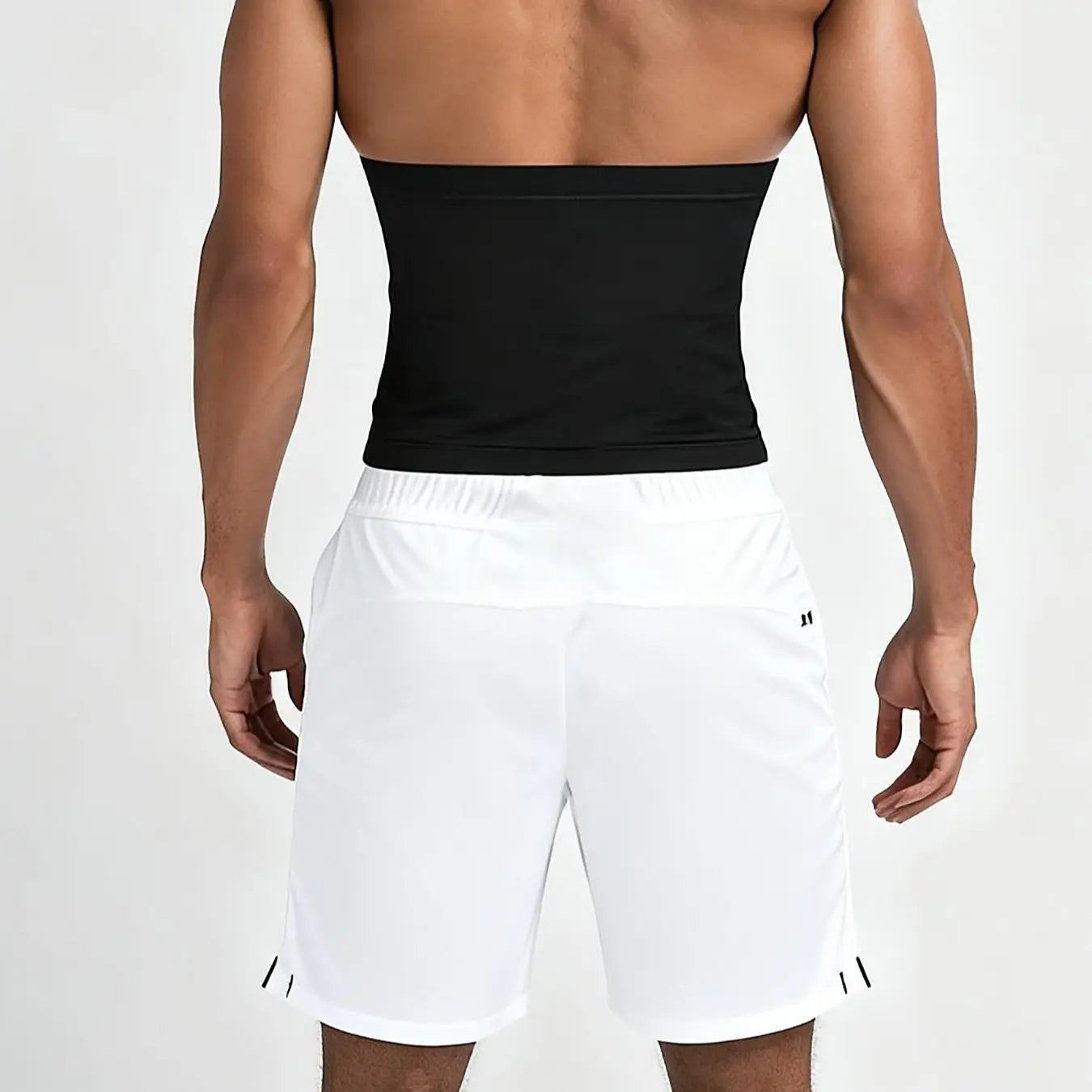 Men's Zippered Waist Trainer Sweat Belt - Sauna Workout Band for All Seasons, Sporty Design, Elastic Fitness Waistband