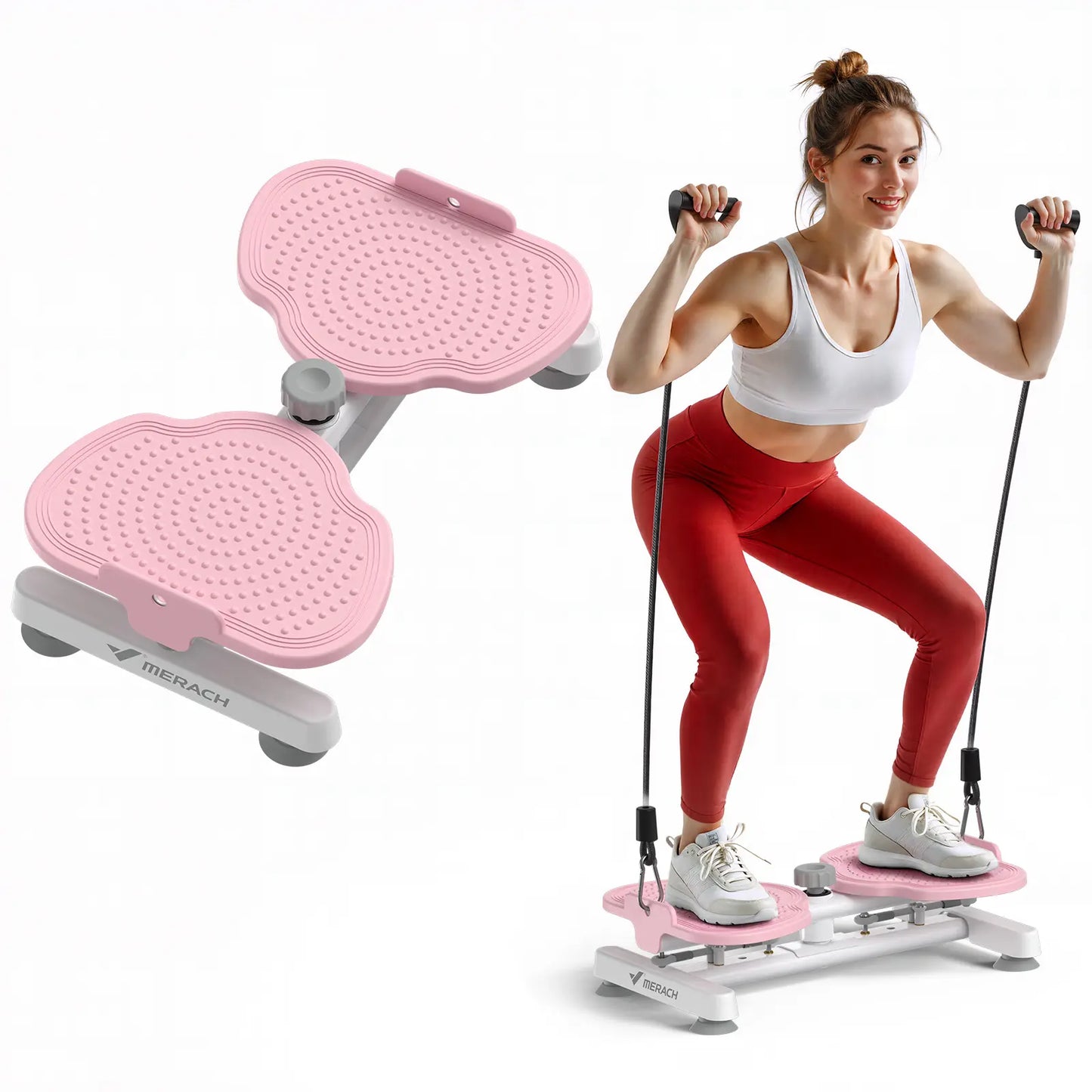 Merach Waist Twist Machine for Core Strengthening - Non-Slip, Noise-Free Abdominal Roller Exercise Equipment