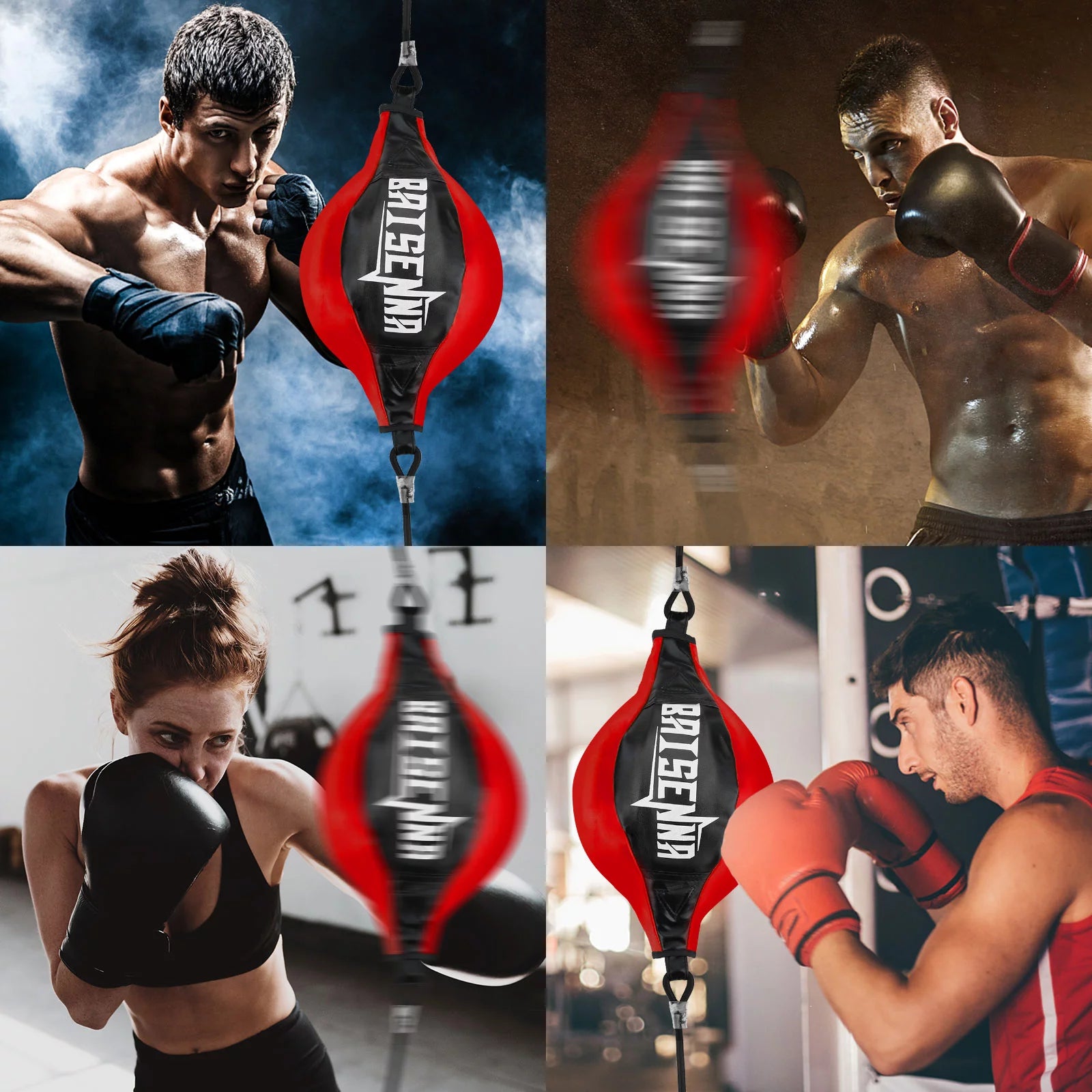 Double End Ball - Leather Boxing Speed Training Ball for Gym Use, Includes Cord for Stress Relief and Exercise, Suitable for Adults and Teenagers
