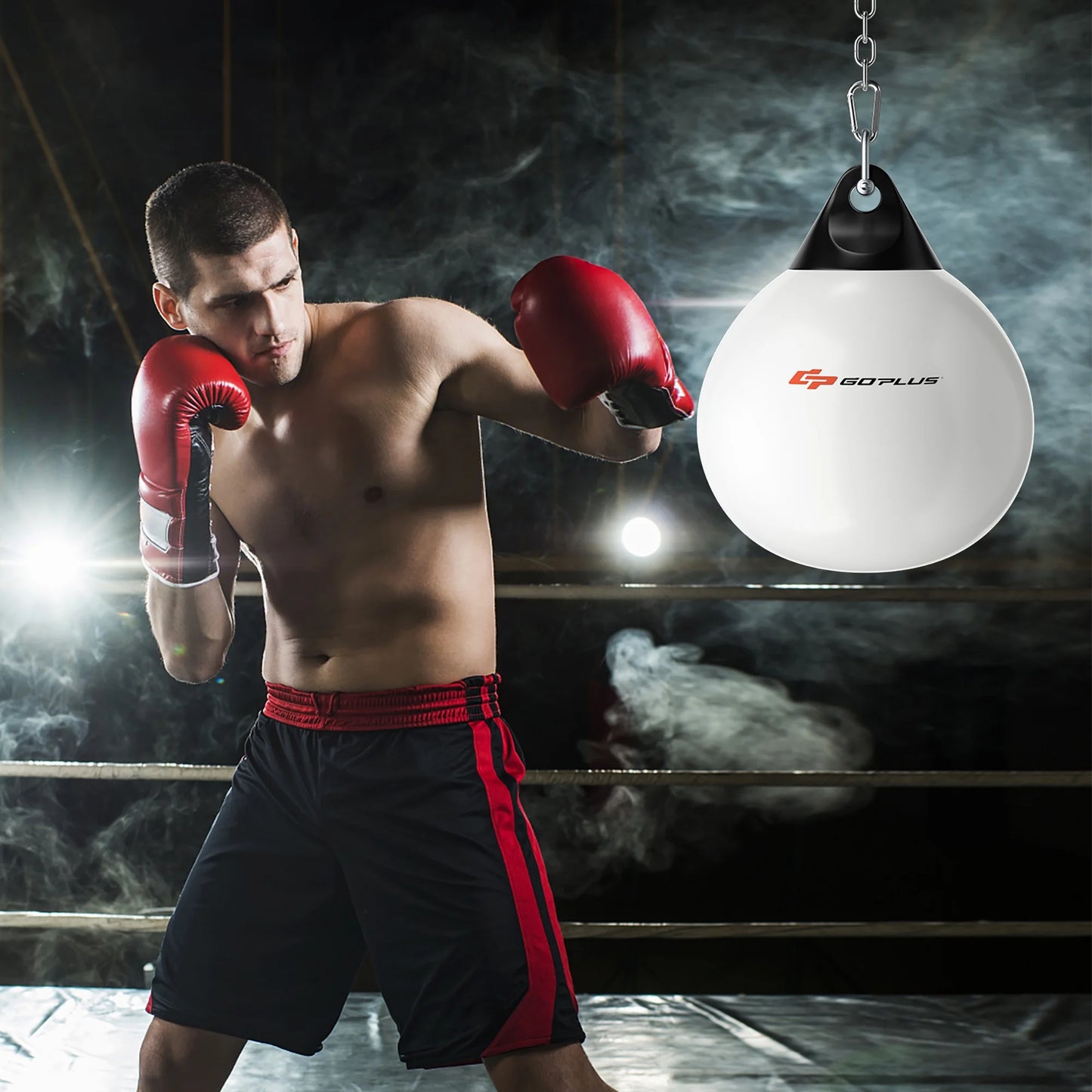 Goplus 18-Inch 110 lbs Water-Filled Aqua Training Boxing Bag for Home Gym - White