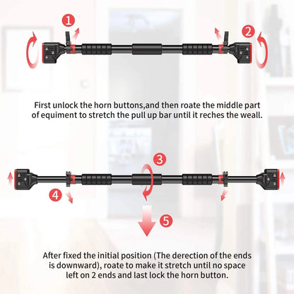 Adjustable Doorway Chin-Up and Pull-Up Bar for 28"-36" Door Frames - No Screws Required, Press Fit Design