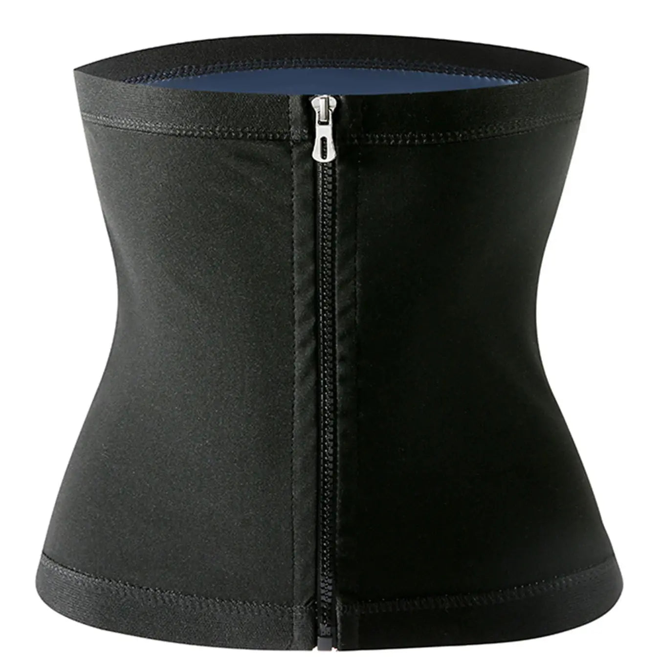 Men's Zippered Waist Trainer Sweat Belt - Sauna Workout Band for All Seasons, Sporty Design, Elastic Fitness Waistband