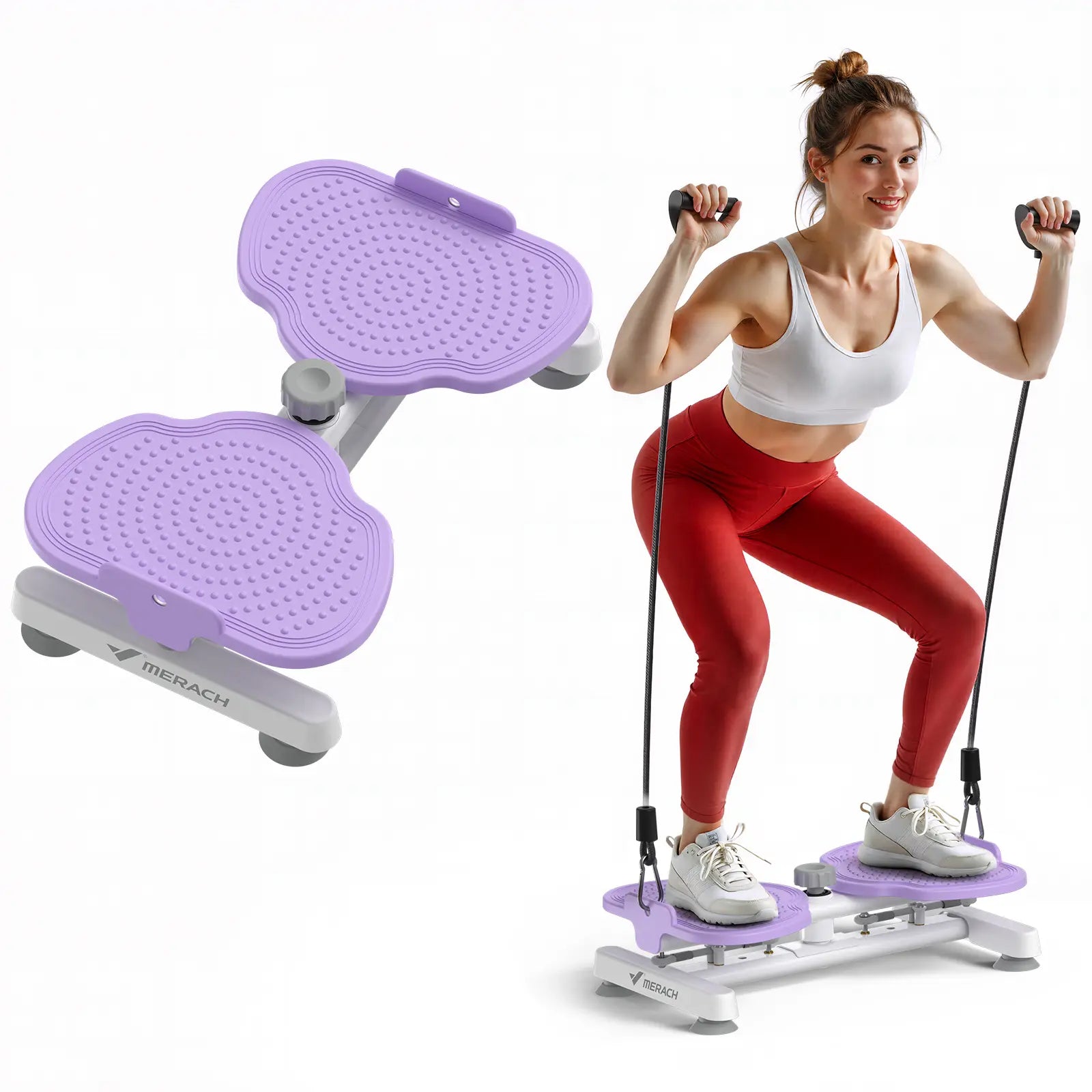 Merach Waist Twist Machine for Core Strengthening - Non-Slip, Noise-Free Abdominal Roller Exercise Equipment