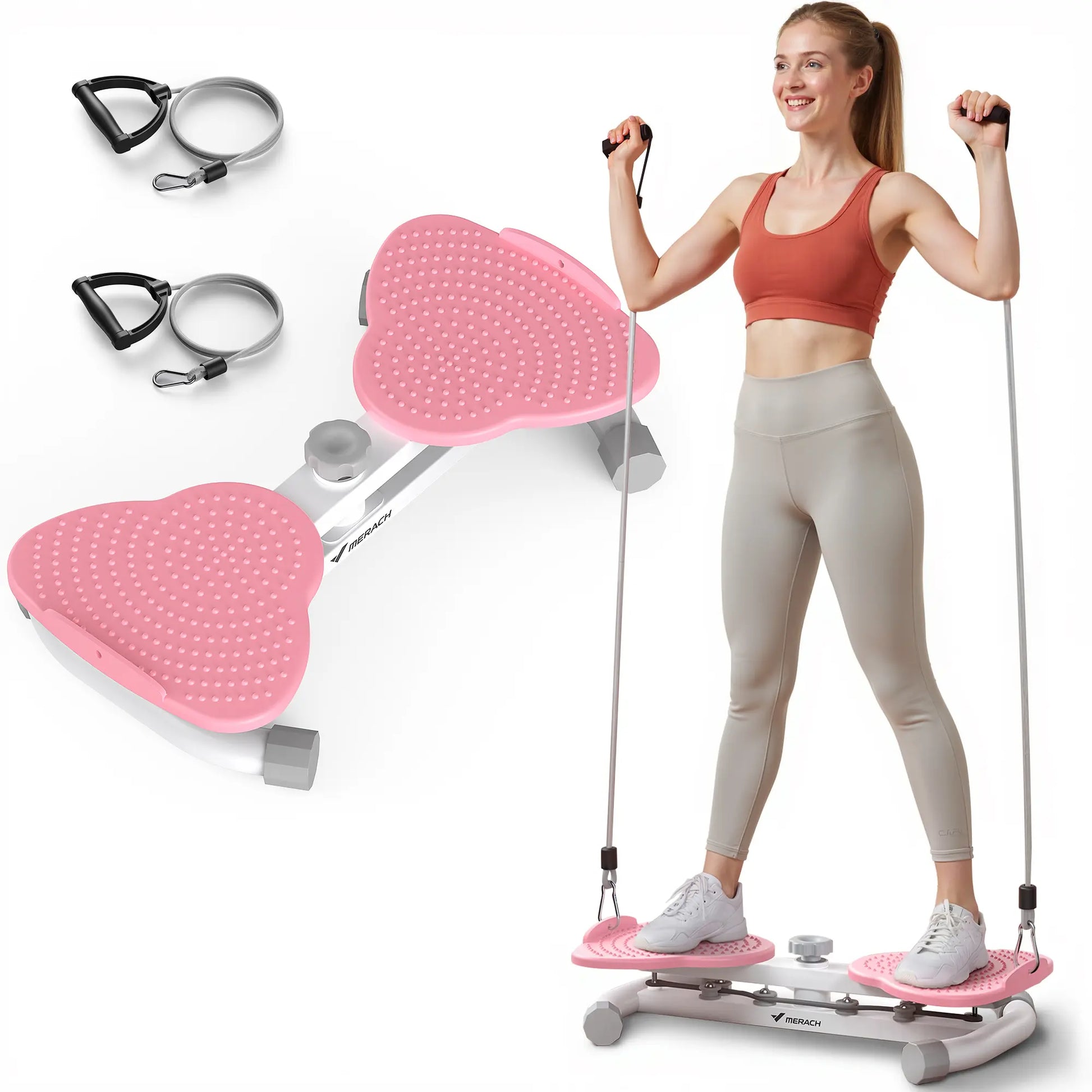 Merach Waist Twist Machine for Core Strengthening - Non-Slip, Noise-Free Abdominal Roller Exercise Equipment