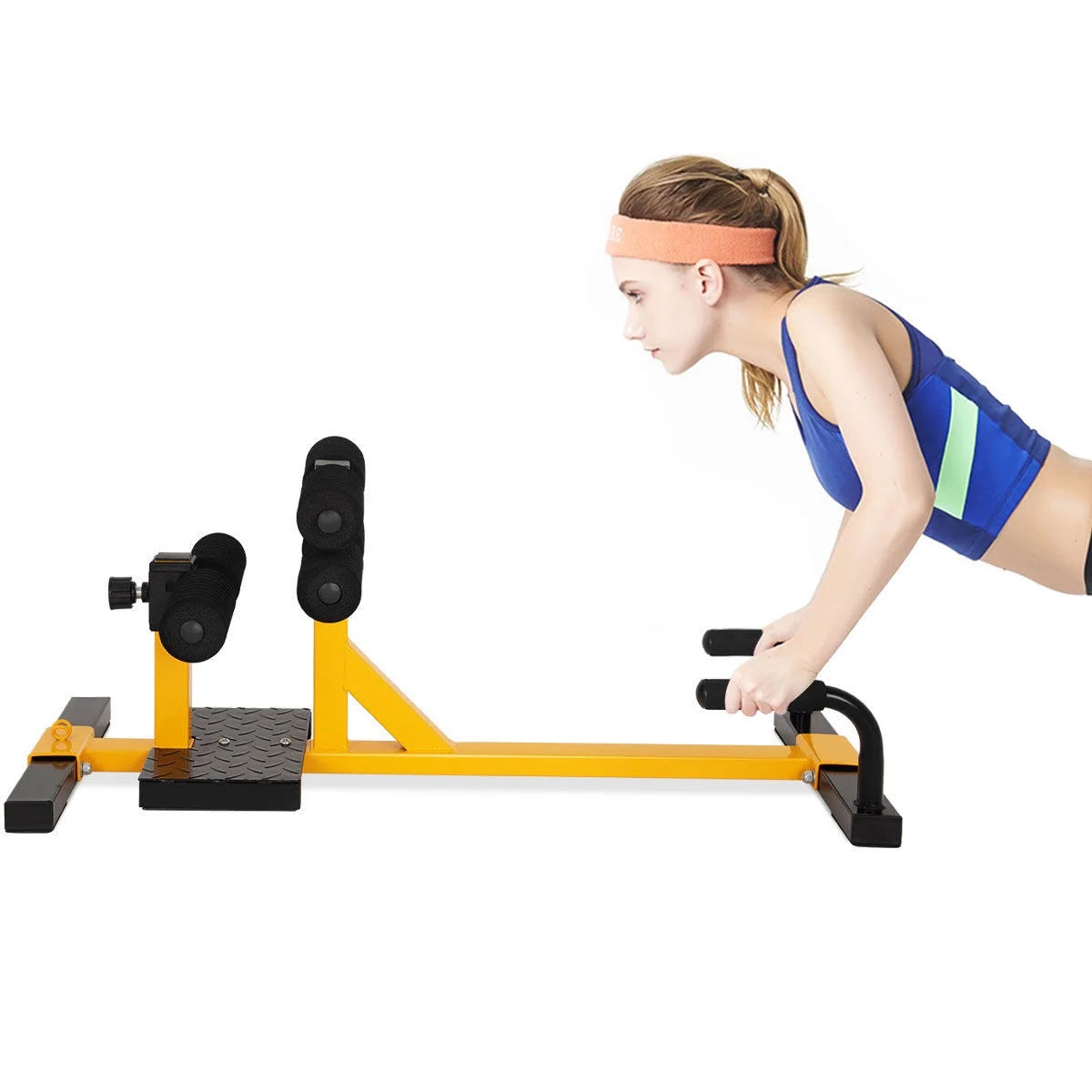 Height Adjustable 3-in-1 Sissy Squat, Push-Up, and Ab Workout Machine for Home Gym