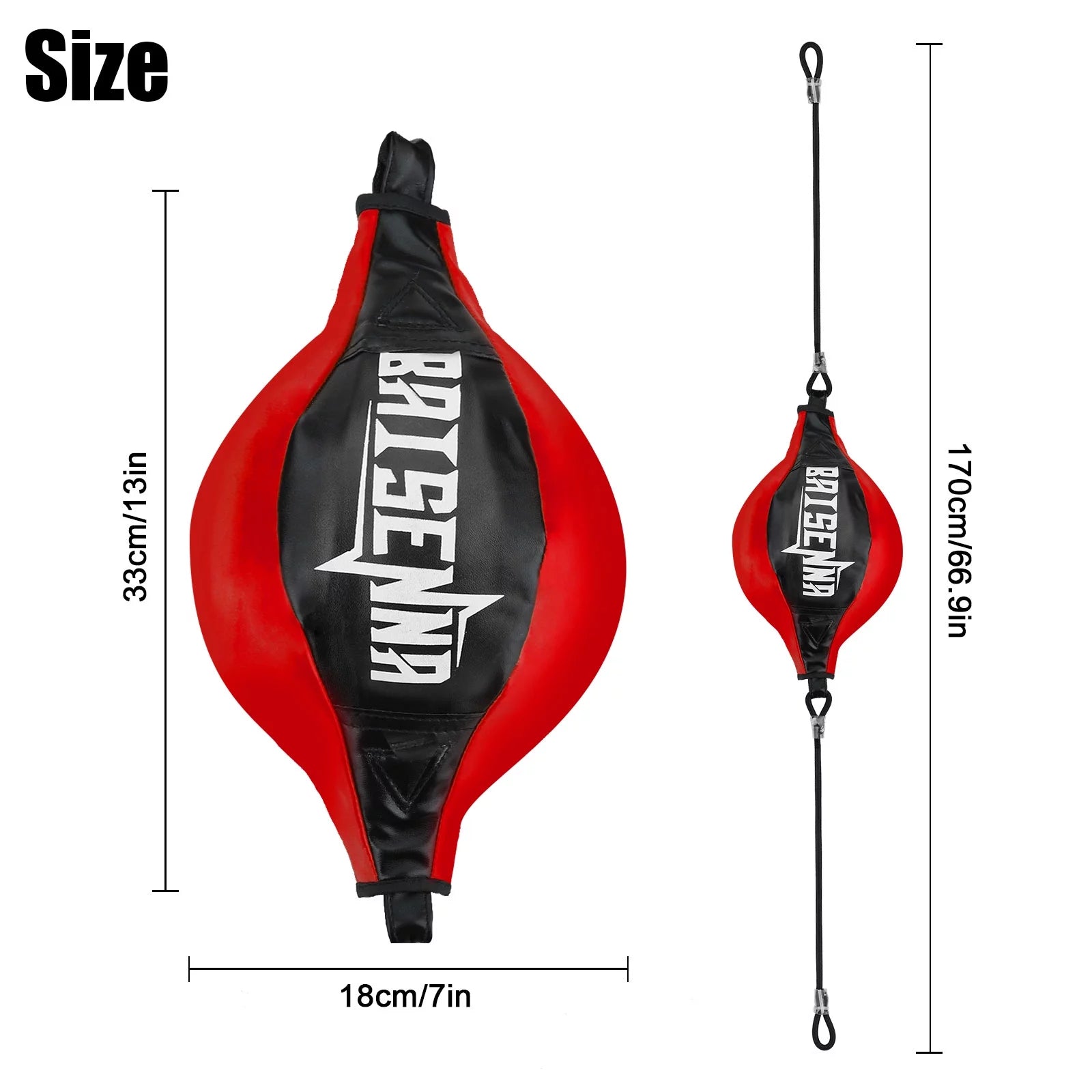 Double End Ball - Leather Boxing Speed Training Ball for Gym Use, Includes Cord for Stress Relief and Exercise, Suitable for Adults and Teenagers