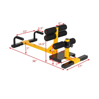 Height Adjustable 3-in-1 Sissy Squat, Push-Up, and Ab Workout Machine for Home Gym