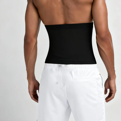 Men's Zippered Waist Trainer Sweat Belt - Sauna Workout Band for All Seasons, Sporty Design, Elastic Fitness Waistband