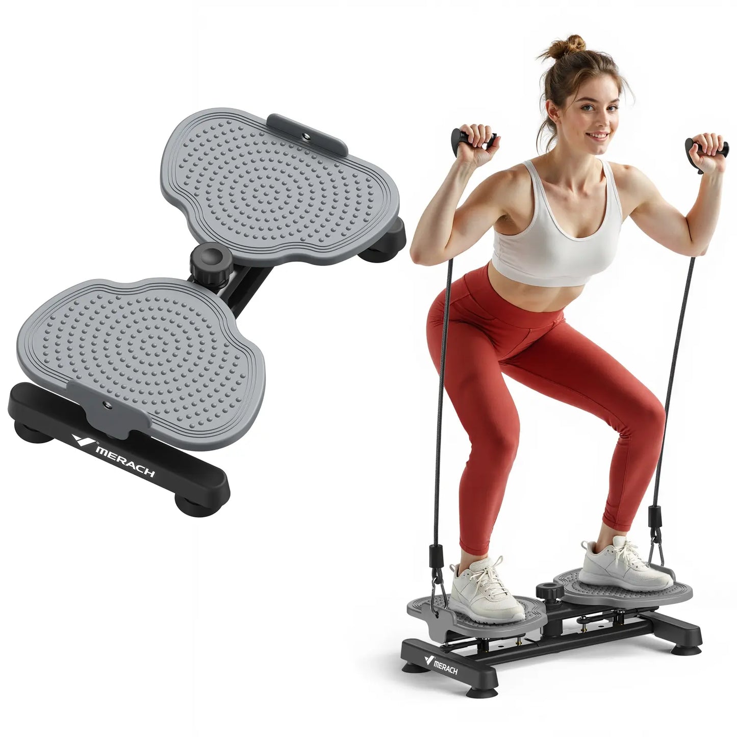 Merach Waist Twist Machine for Core Strengthening - Non-Slip, Noise-Free Abdominal Roller Exercise Equipment
