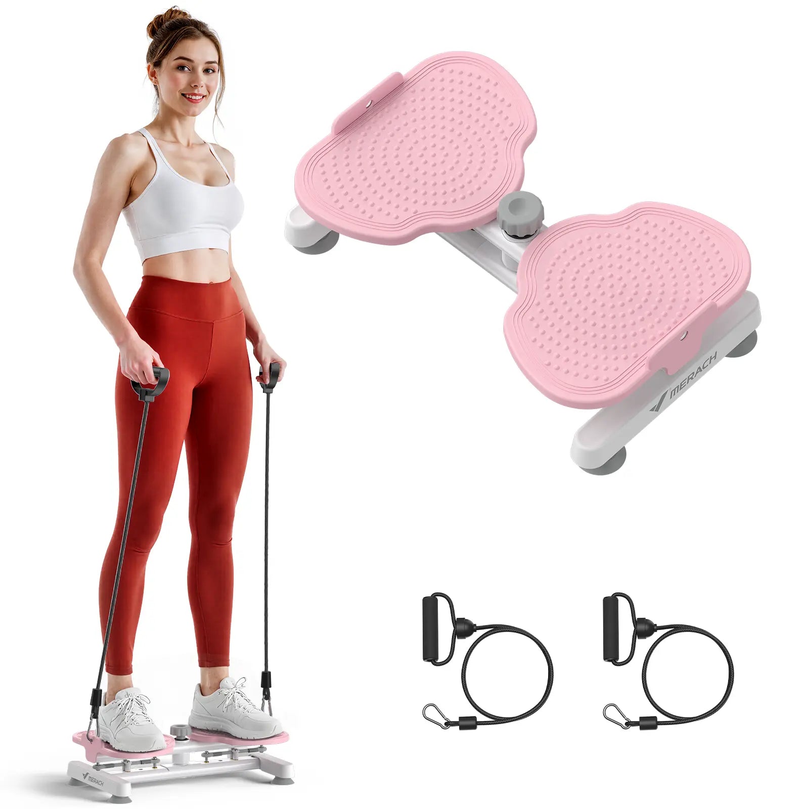 Merach Waist Twist Machine for Core Strengthening - Non-Slip, Noise-Free Abdominal Roller Exercise Equipment
