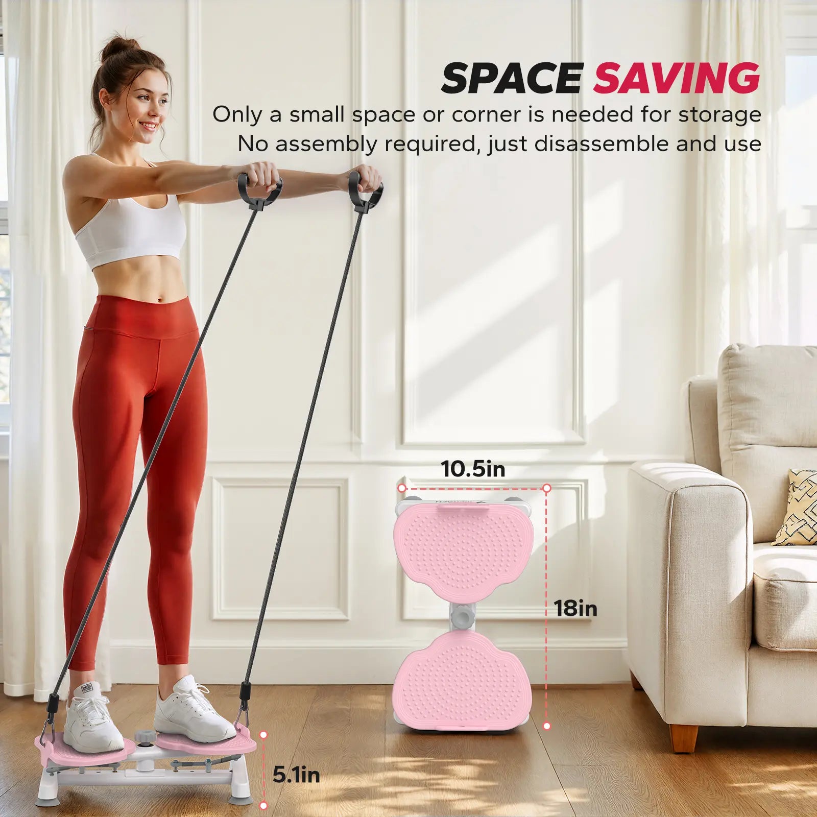 Merach Waist Twist Machine for Core Strengthening - Non-Slip, Noise-Free Abdominal Roller Exercise Equipment