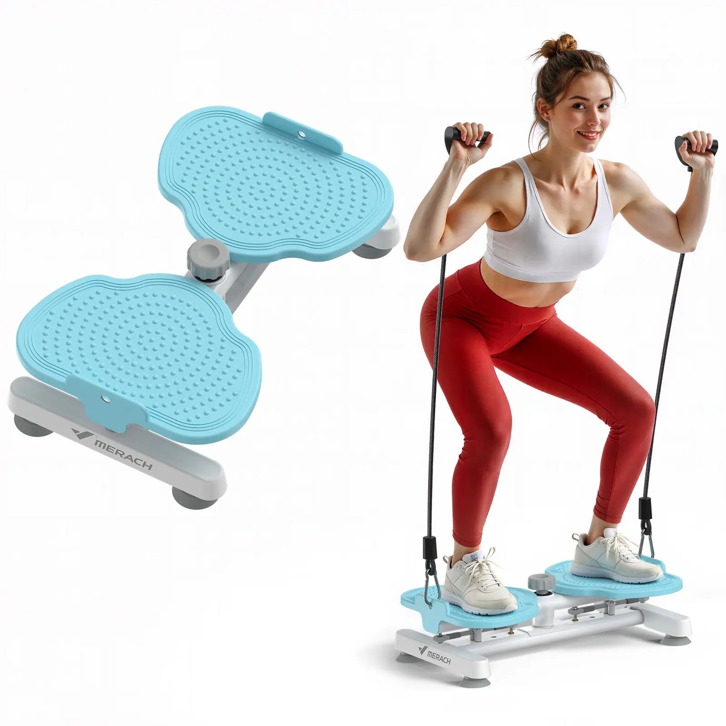 Merach Waist Twist Machine for Core Strengthening - Non-Slip, Noise-Free Abdominal Roller Exercise Equipment