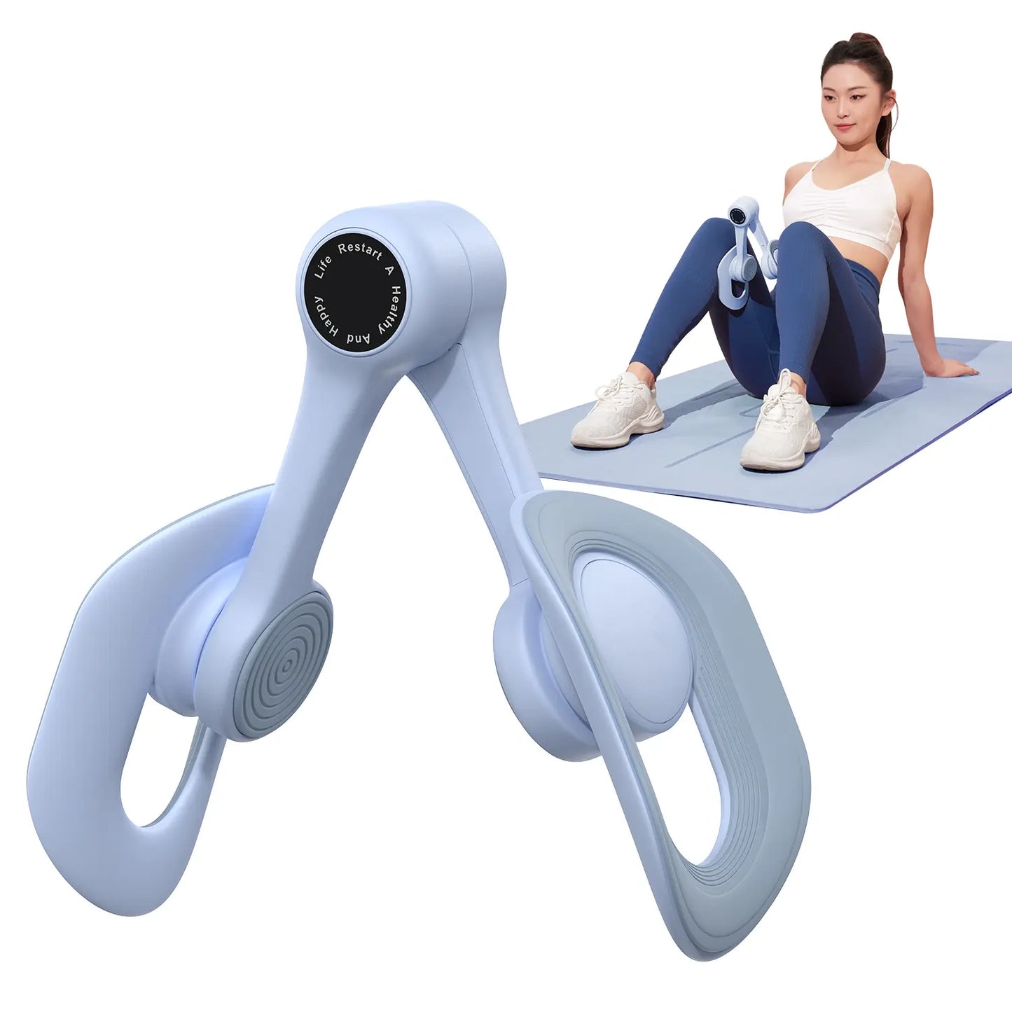 Merach Thigh Trainer - Home Fitness Equipment for Inner Thighs, Legs, and Arms with Optional Versions: Standard, Strap, and Smart Counter in Blue Summer Vibes