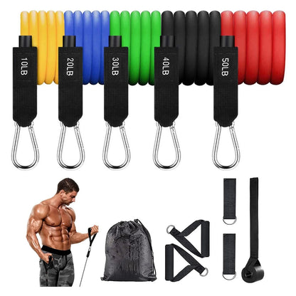 150 lbs Resistance Bands Set with Handles for Strength Training at Home - Exercise Bands for Men and Women